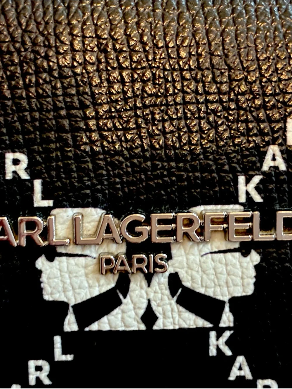 Karl Lagerfeld Black Tote with White Logo Pattern - Picture 9 of 15
